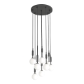 Open Design OR85341 - Lestenec na jeklenem kablu ERO 8xG9/8W/230V črna