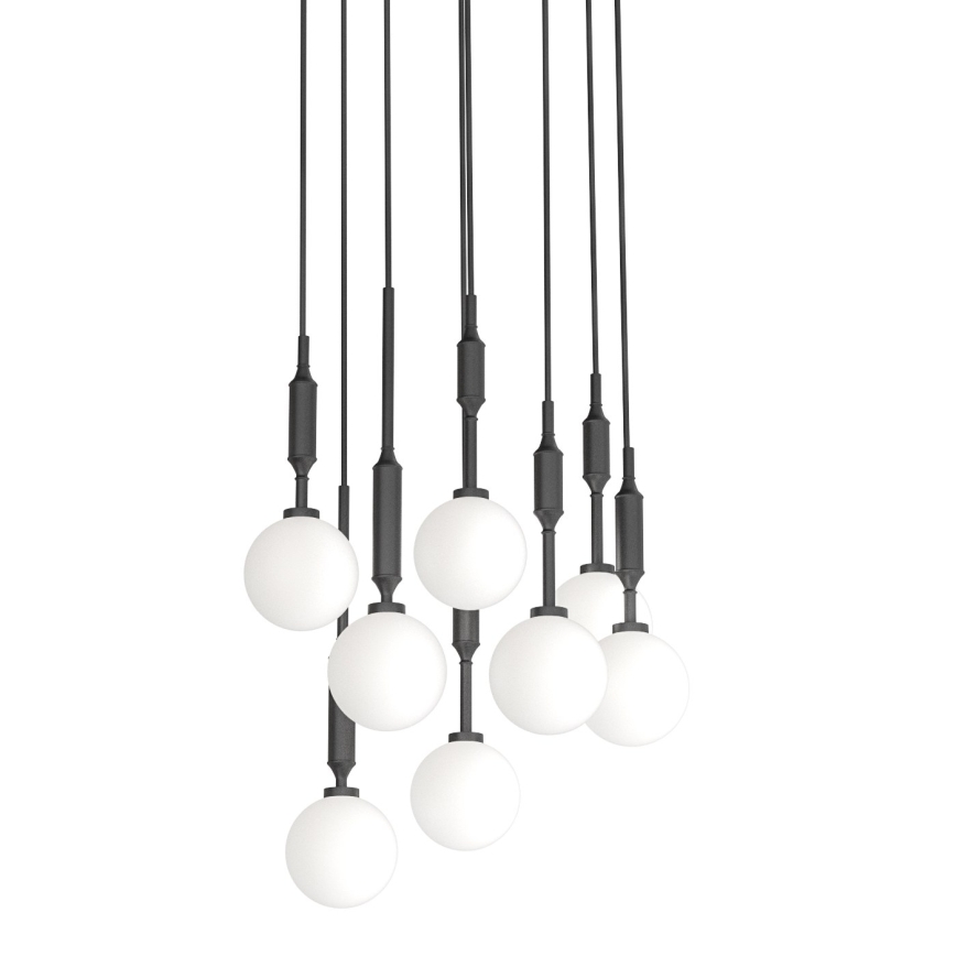 Open Design OR85341 - Lestenec na jeklenem kablu ERO 8xG9/8W/230V črna