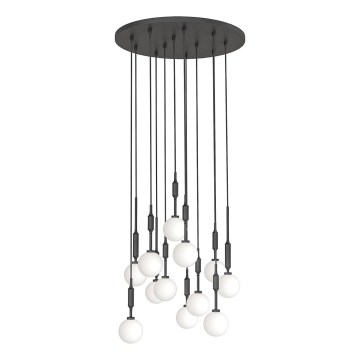 Open Design OR85402 - Viseči lestenec na jekleni vrvici ERO 12xG9/8W/230V črna