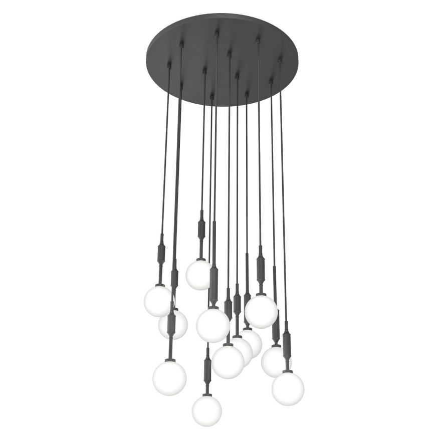 Open Design OR85402 - Viseči lestenec na jekleni vrvici ERO 12xG9/8W/230V črna