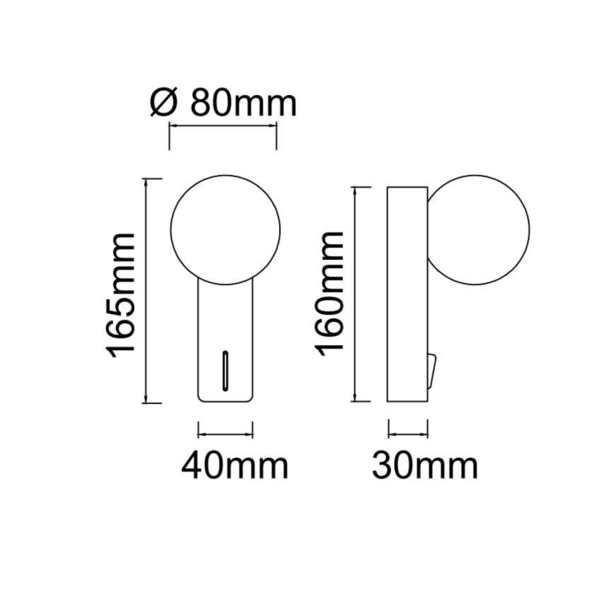 Open Design OR85556 - Kopalniško stensko svetilo BOLETTA 1xG9/8W/230V IP44 črno