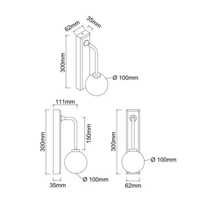 Open Design OR85600 - Kopalniška stenska svetilka ERO 1xG9/9W/230V IP44 medenina