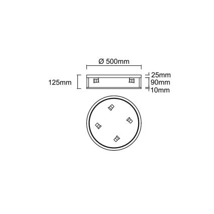 Open Design OR85761 - Stropna svetilka SANDRO 4xE14/12W/230V, premer 50 cm, medenina