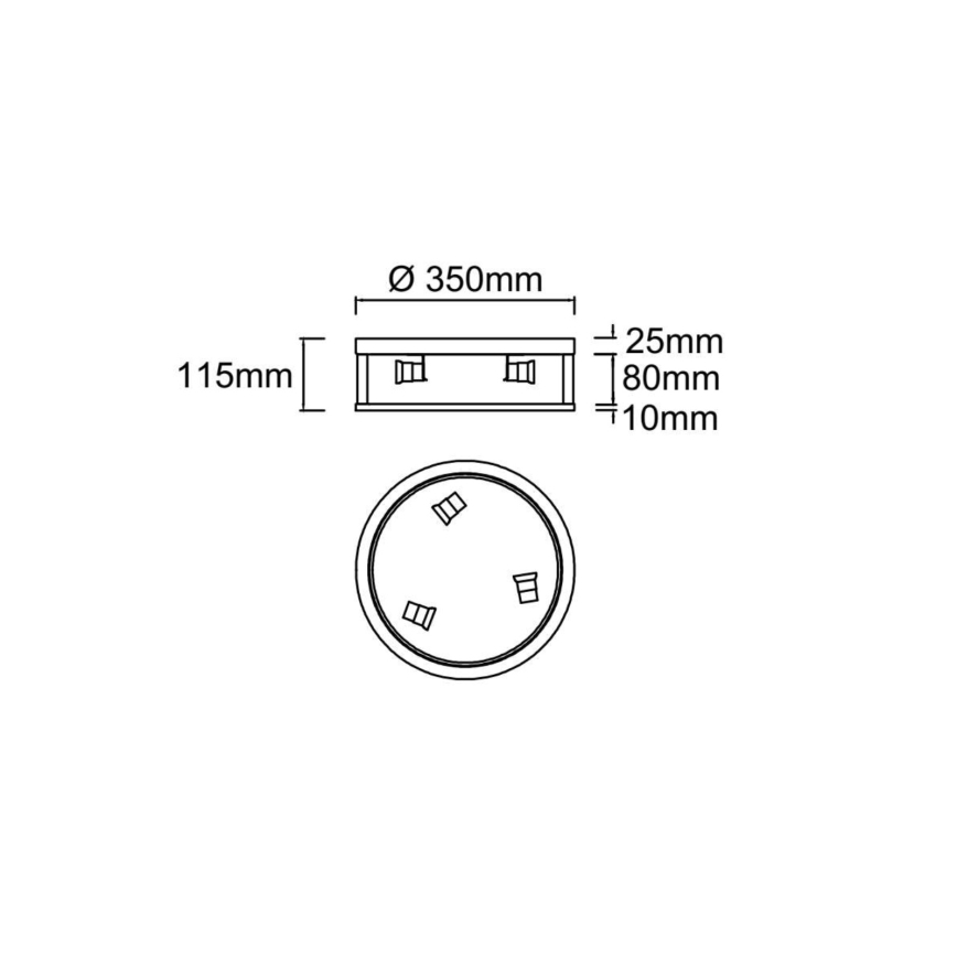 Open Design OR85792 - Stropna svetilka SANDRO 3xE14/12W/230V premer 35 cm matni krom