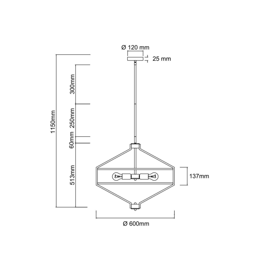 Open Design OR85822 - Lestenec na drogu ZUNDO 4xE27/15W/230V matni krom/bela