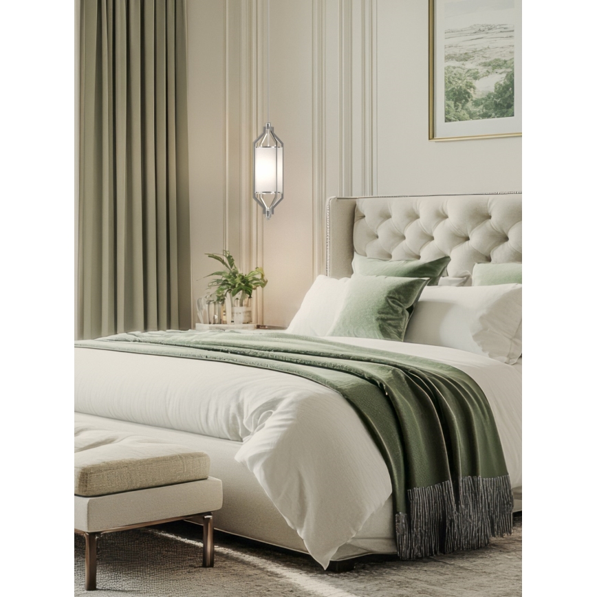 Open Design OR85853 - Stropna svetilka na drogu ZUNDO 1xE27/15W/230V matni krom/bela