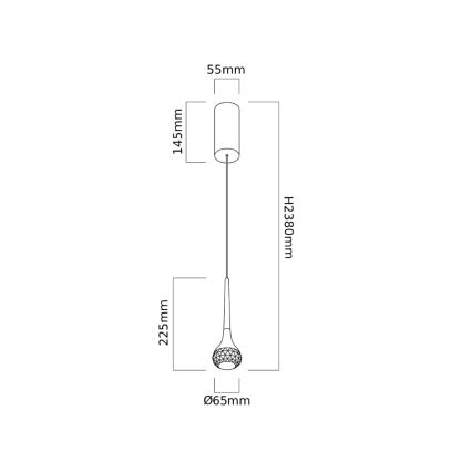 Open Design OR86171 - LED viseči lestenec na kablu CRIMA LED/7W/230V medenina
