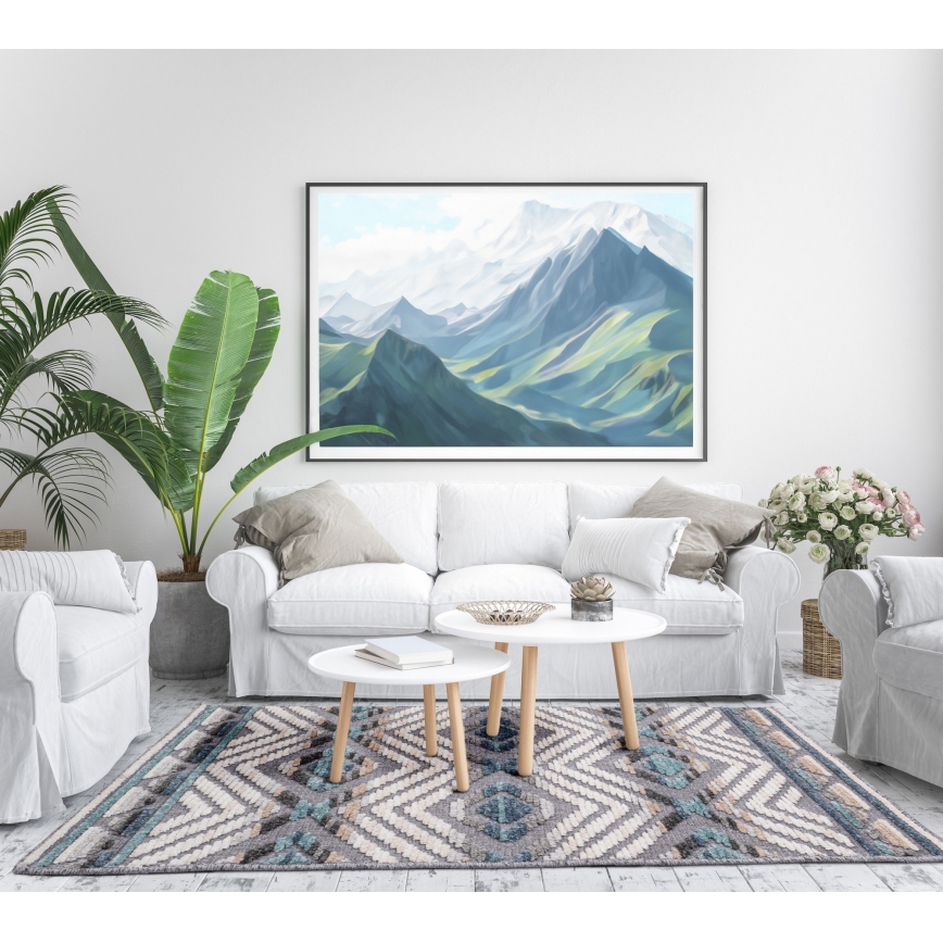 Orientalska preproga NEPAL 200x280 cm modra/siva/kremna