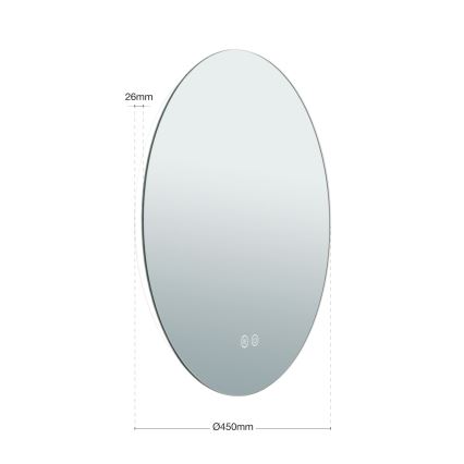 LED Kopalniško stensko ogledalo z osvetlitvijo FOCUS LED/18W/230V 3000/4200/6000K pr. 45 cm IP44