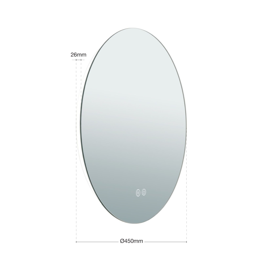 LED Kopalniško stensko ogledalo z osvetlitvijo FOCUS LED/18W/230V 3000/4200/6000K pr. 45 cm IP44