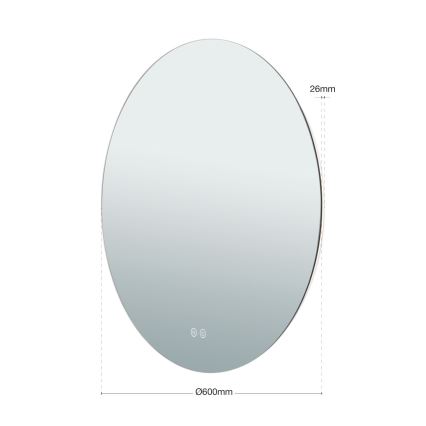 LED Kopalniško stensko ogledalo z osvetlitev FOCUS LED/25W/230V 3000/4200/6000K pr. 60 cm IP44
