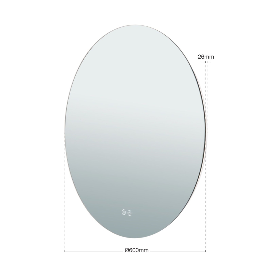 LED Kopalniško stensko ogledalo z osvetlitev FOCUS LED/25W/230V 3000/4200/6000K pr. 60 cm IP44