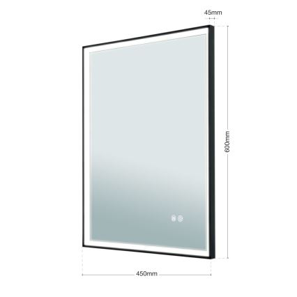 LED Kopalniško stenski ogledalo z osvetlitvijo FRAME LED/48W/230V 3000/4000/6000K 60x45 cm IP44