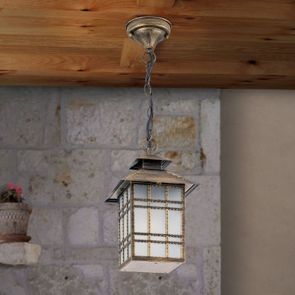 Zunanja viseča svetilka KIKO 1xE27/11W/230V IP44 bron/patina