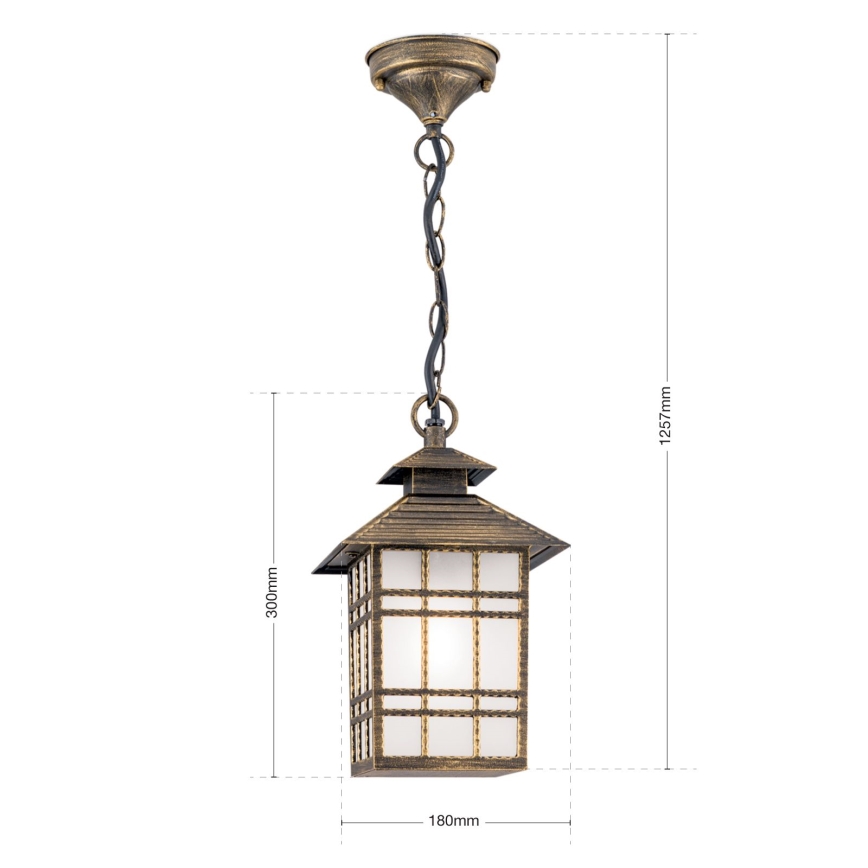 Zunanja viseča svetilka KIKO 1xE27/11W/230V IP44 bron/patina
