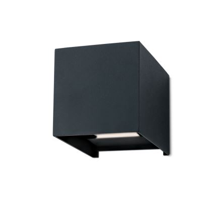LED Zunanja stenska svetilka CUBE 2xLED/3W/230V IP54 antracit