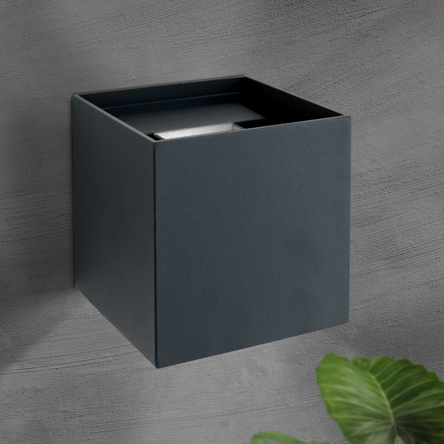 LED Zunanja stenska svetilka CUBE 2xLED/3W/230V IP54 antracit