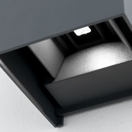 LED Zunanja stenska svetilka CUBE 2xLED/3W/230V IP54 antracit