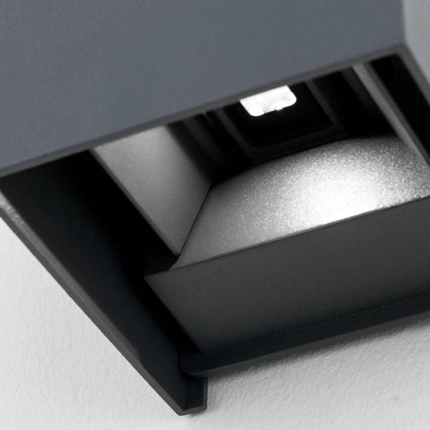 LED Zunanja stenska svetilka CUBE 2xLED/3W/230V IP54 antracit