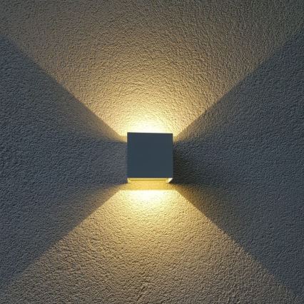 LED Zunanja stenska svetilka CUBE 2xLED/3W/230V IP54 bela