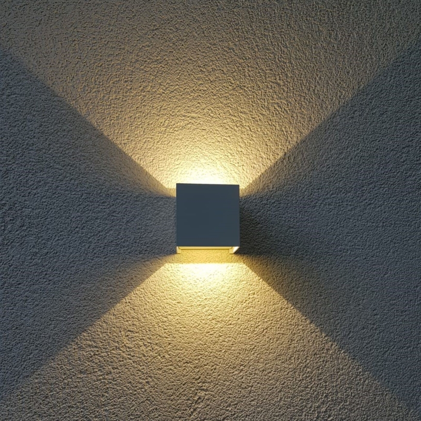 LED Zunanja stenska svetilka CUBE 2xLED/3W/230V IP54 bela