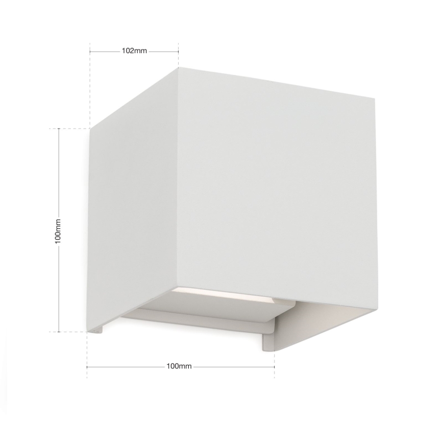 LED Zunanja stenska svetilka CUBE 2xLED/3W/230V IP54 bela