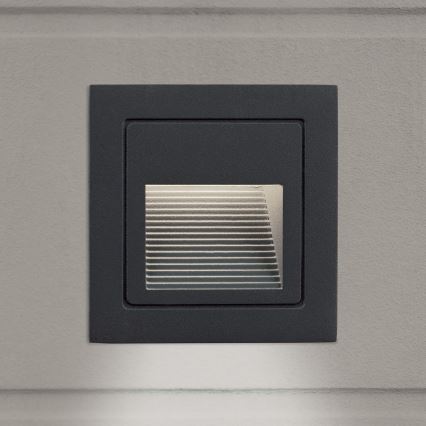 LED Vgrajena svetilka LORO LED/2W/230V IP65 antracit