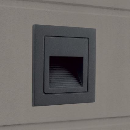 LED Vgrajena svetilka LORO LED/2W/230V IP65 antracit