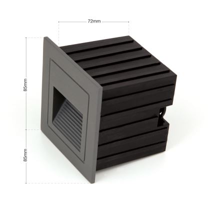 LED Vgrajena svetilka LORO LED/2W/230V IP65 antracit
