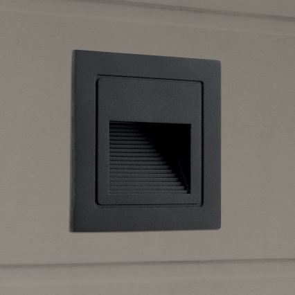 LED Vgrajena svetilka LORO LED/2W/230V IP65 črna
