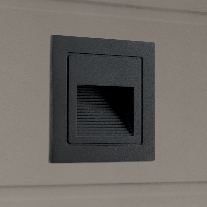 LED Vgrajena svetilka LORO LED/2W/230V IP65 črna