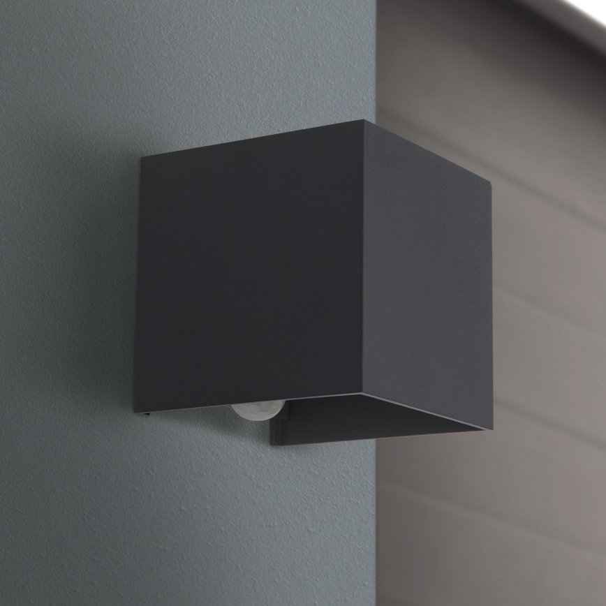 LED Zunanja stenska svetilka s senzorjem gibanja in mraka CUBE-S LED/13W/230V IP54 antracit