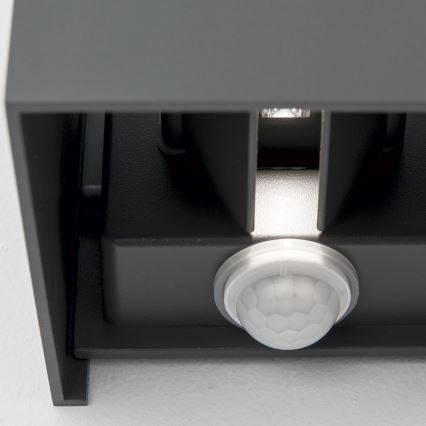 LED Zunanja stenska svetilka s senzorjem gibanja in mraka CUBE-S LED/13W/230V IP54 antracit