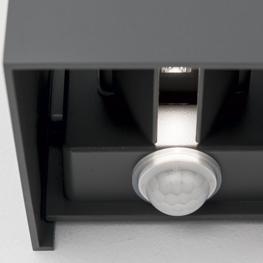 LED Zunanja stenska svetilka s senzorjem gibanja in mraka CUBE-S LED/13W/230V IP54 antracit