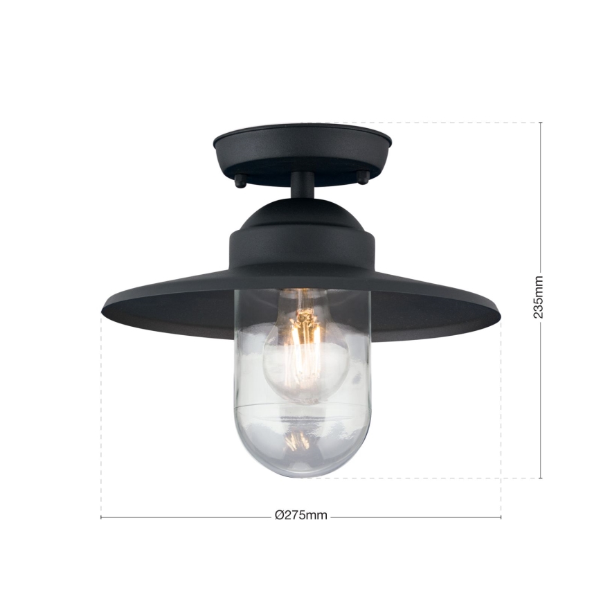 Zunanji nadgradni lestenec EDWARD 1xE27/60W/230V IP44 črna