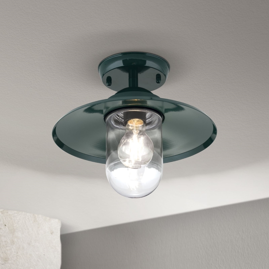 Zunanji nadgradni lestenec EDWARD 1xE27/60W/230V IP44 zelena