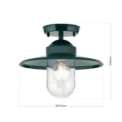 Zunanji nadgradni lestenec EDWARD 1xE27/60W/230V IP44 zelena