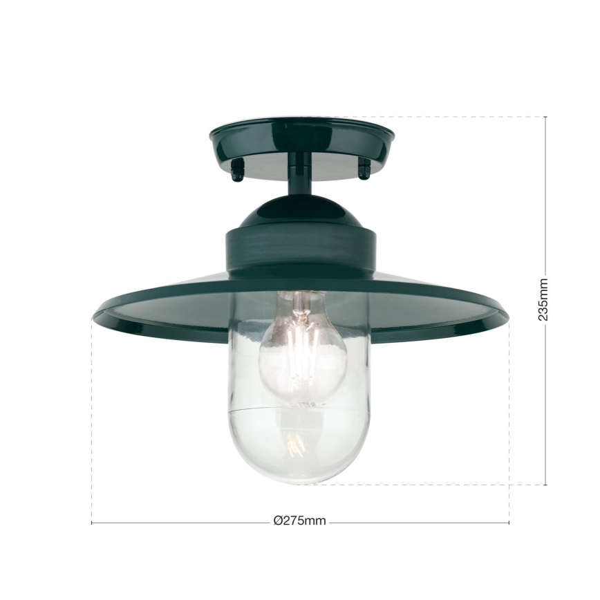 Zunanji nadgradni lestenec EDWARD 1xE27/60W/230V IP44 zelena