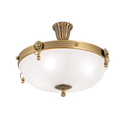Nadgradni lestenec ROCCA 4xE27/60W/230V pr. 43 cm bron/bela