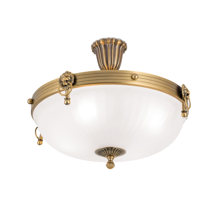 Nadgradni lestenec ROCCA 4xE27/60W/230V pr. 43 cm bron/bela