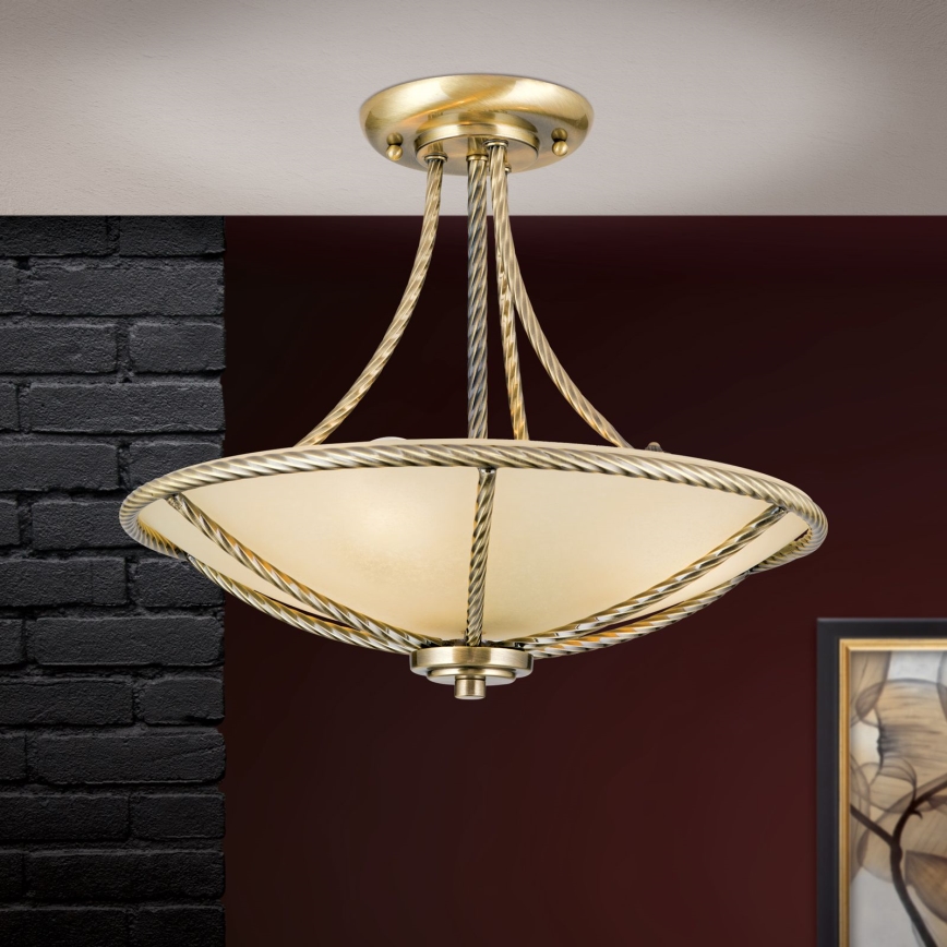 Lestenec na drogu MAURO 3xE27/60W/230V pr. 42 cm bron