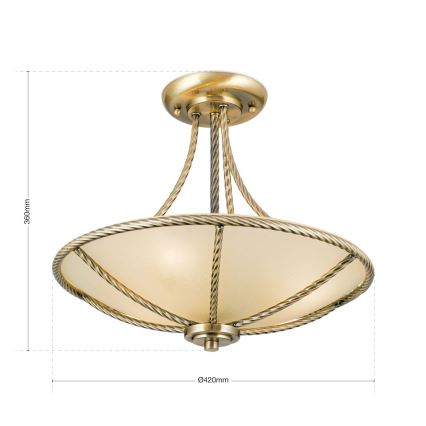 Lestenec na drogu MAURO 3xE27/60W/230V pr. 42 cm bron