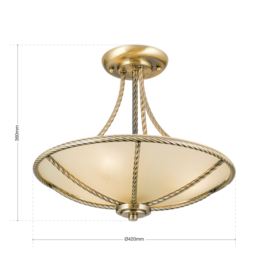 Lestenec na drogu MAURO 3xE27/60W/230V pr. 42 cm bron