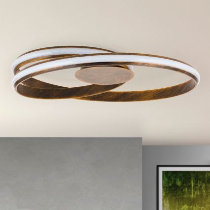 LED Zatemnitvena stropna svetilka CIRCUS LED/30W/230V rjava/patina