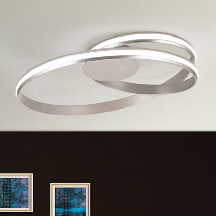 LED Zatemnitvena stropna svetilka CIRCUS LED/30W/230V srebrna