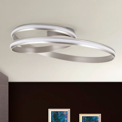 LED Zatemnitvena stropna svetilka CIRCUS LED/30W/230V srebrna
