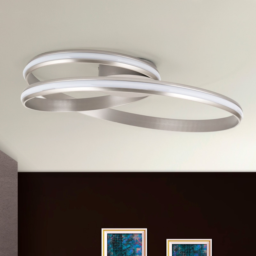 LED Zatemnitvena stropna svetilka CIRCUS LED/30W/230V srebrna