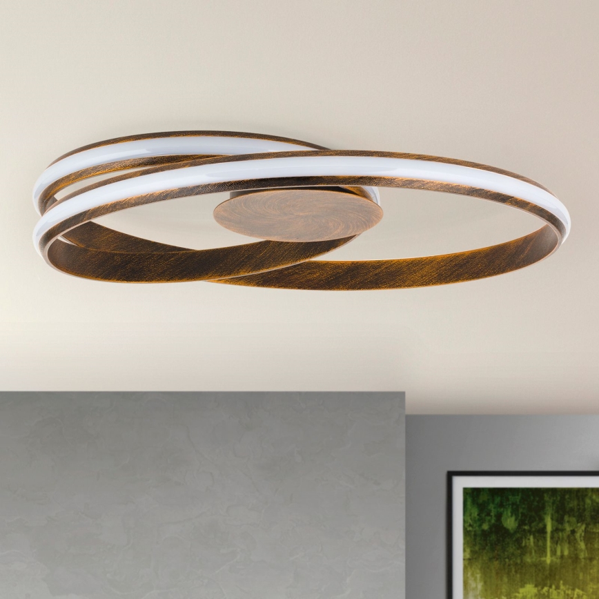 LED zatemnitvena stropna svetilka CIRCUS LED/30W/230V rjava/patina