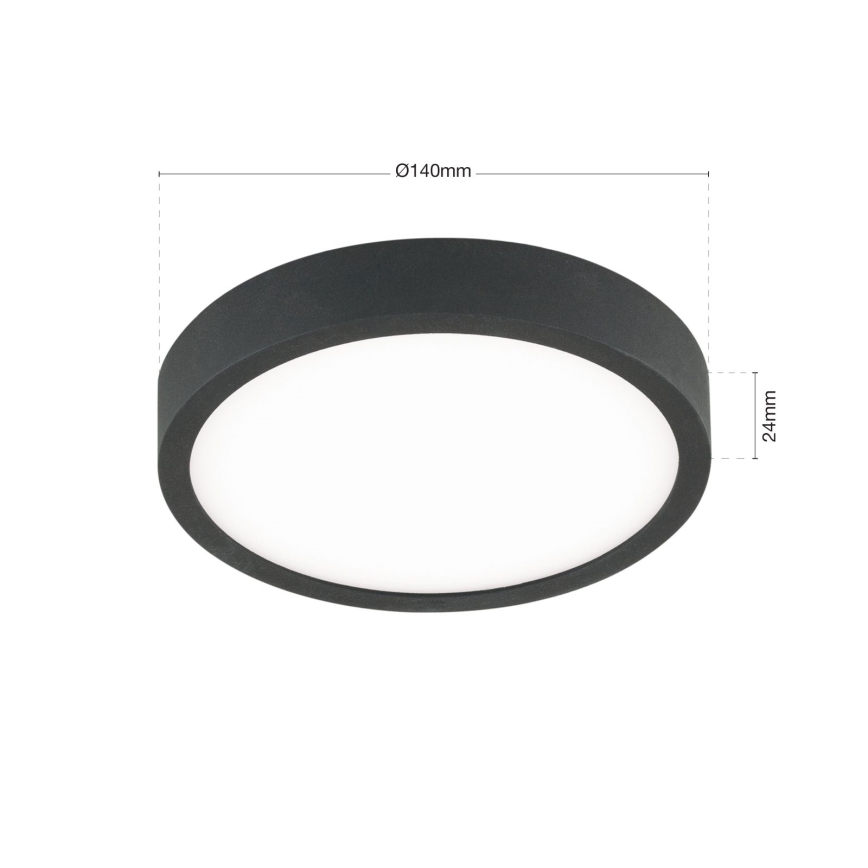 LED Stropna svetilka BULLY LED/12W/230V pr. 14 cm črna