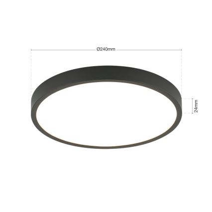 LED Stropna svetilka BULLY LED/24W/230V pr. 24 cm črna